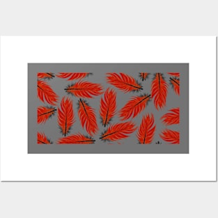 Red feather Posters and Art